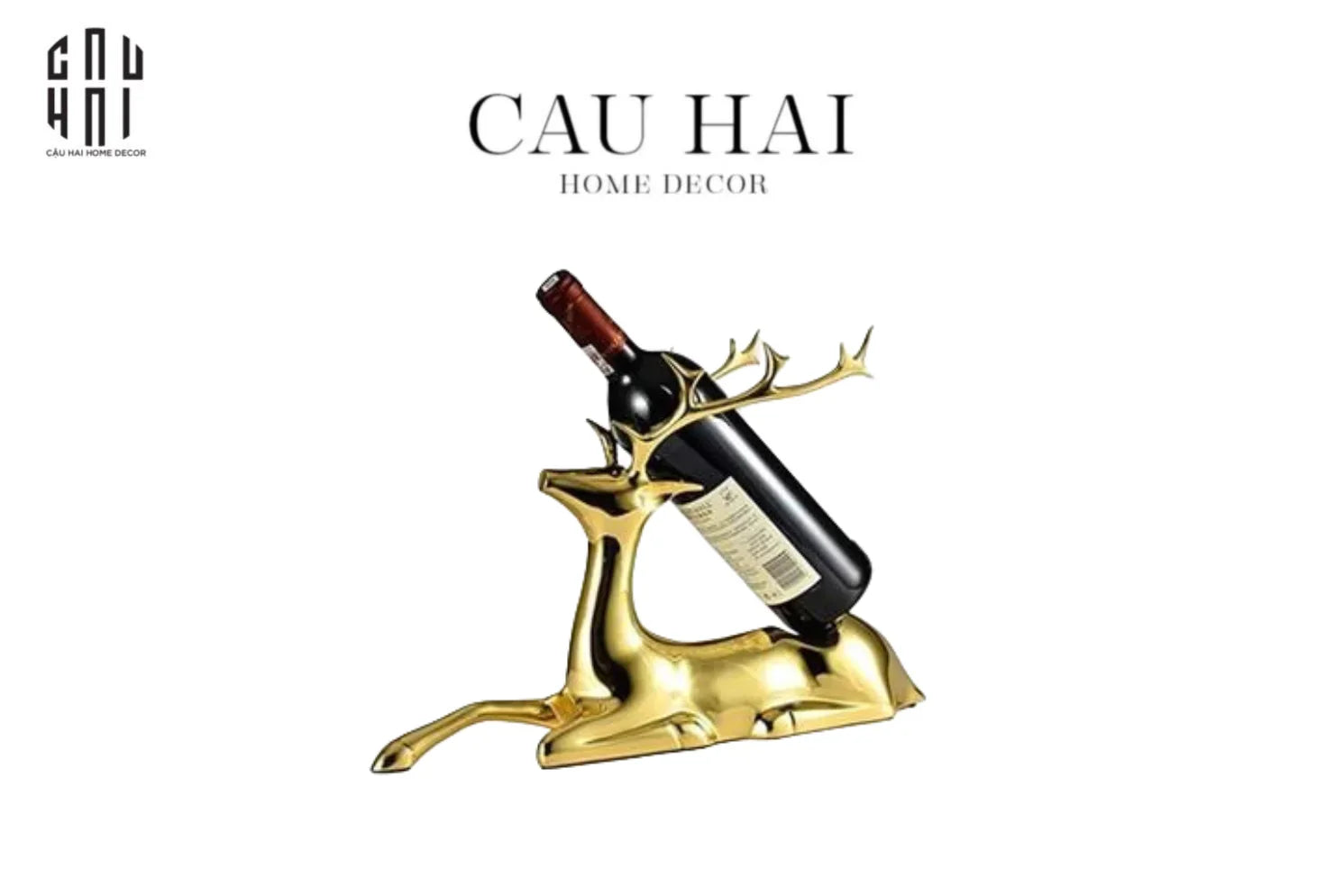 HOME COUTURE - BRASSON PREMIUM WINE HOLDER - MYTHICAL GODDESS ELK SS25-CẬU HAI HOME DECOR