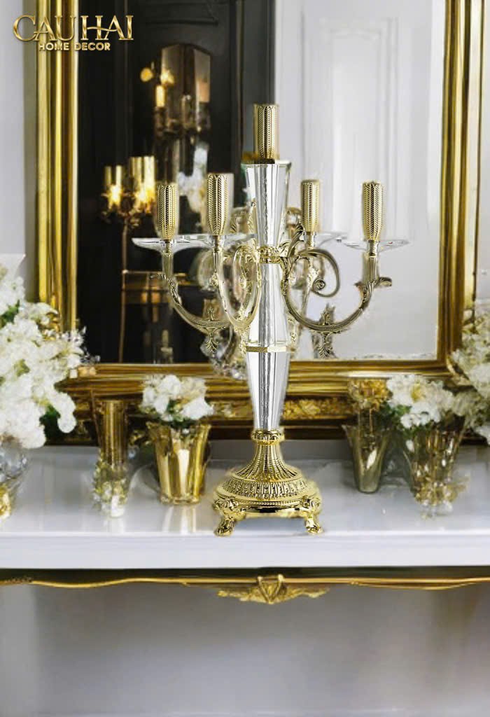 HOME COUTURE - ĐẾ NẾN CRYSTAL VERSAILLES CHANDERLIER H47 - CẬU HAI HOME DECOR