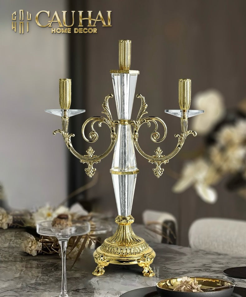 HOME COUTURE - ĐẾ NẾN CRYSTAL VERSAILLES CHANDERLIER H47 - CẬU HAI HOME DECOR