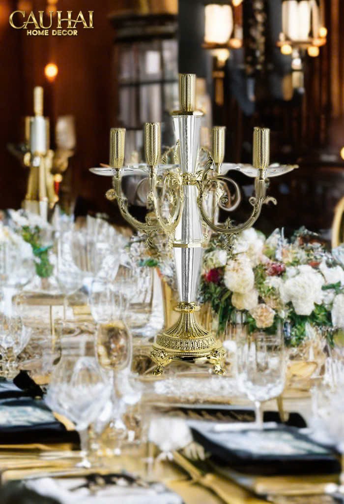 HOME COUTURE - ĐẾ NẾN CRYSTAL VERSAILLES CHANDERLIER H47 - CẬU HAI HOME DECOR