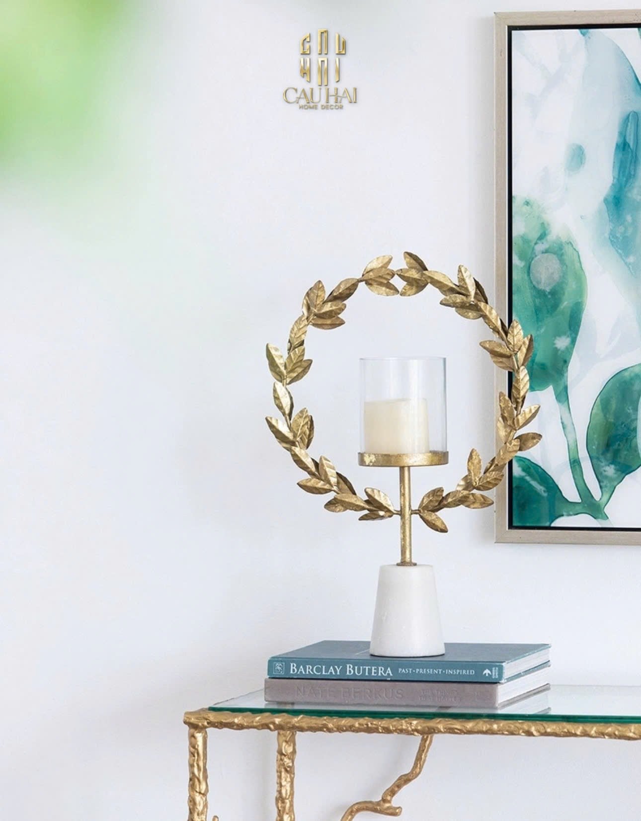 HOME COUTURE - ĐẾ NẾN LAUREL CANDLE HOLDER H45 - CẬU HAI HOME DECOR