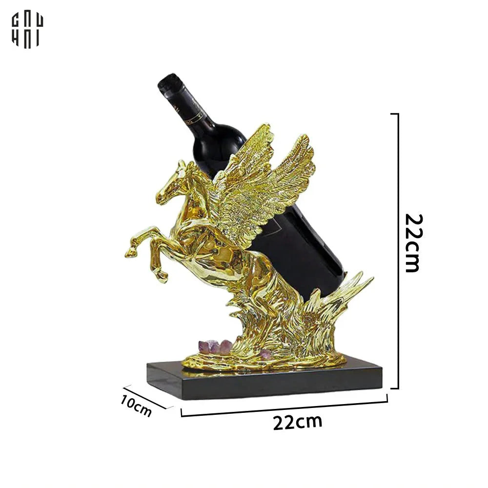 HOME COUTURE - TƯỢNG NGỰA ĐẾ ĐỠ CHAI VANG - ELITE PEGASUS WINE STAND UP-CẬU HAI HOME DECOR