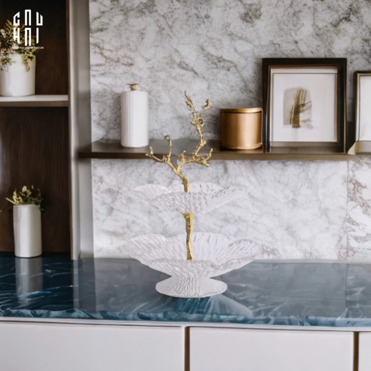 HOME COUTURE - ĐĨA 2 TẦNG JARDIN DE LUXE ÉTAGÈRE SS25-CẬU HAI HOME DECOR