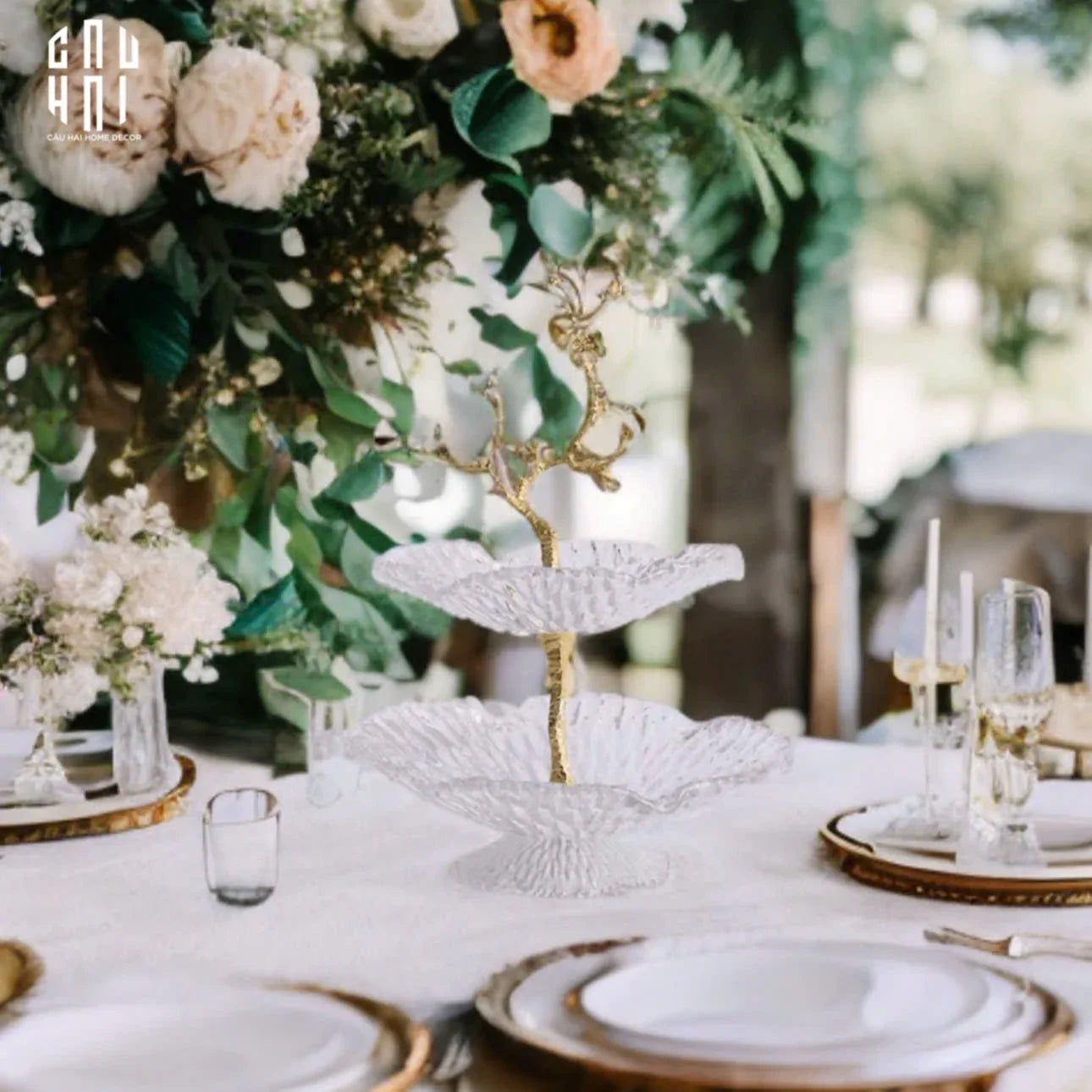 HOME COUTURE - ĐĨA 2 TẦNG JARDIN DE LUXE ÉTAGÈRE SS25-CẬU HAI HOME DECOR