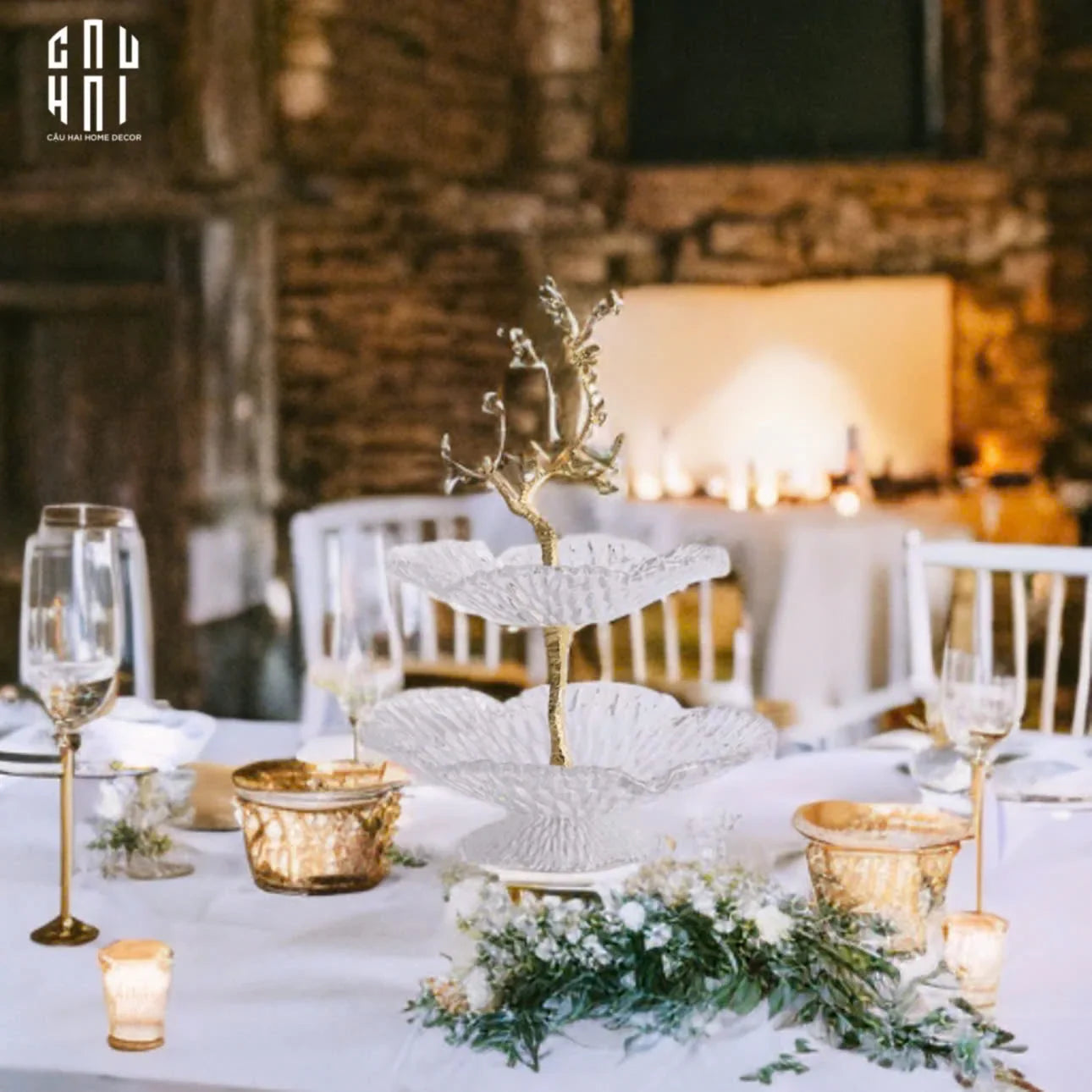 HOME COUTURE - ĐĨA 2 TẦNG JARDIN DE LUXE ÉTAGÈRE SS25-CẬU HAI HOME DECOR