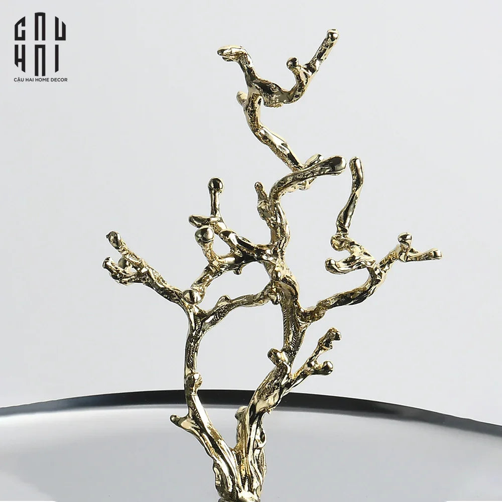 Home Couture - Đĩa 2 Tầng Platinum Elysian Branch Étagère-CẬU HAI HOME DECOR