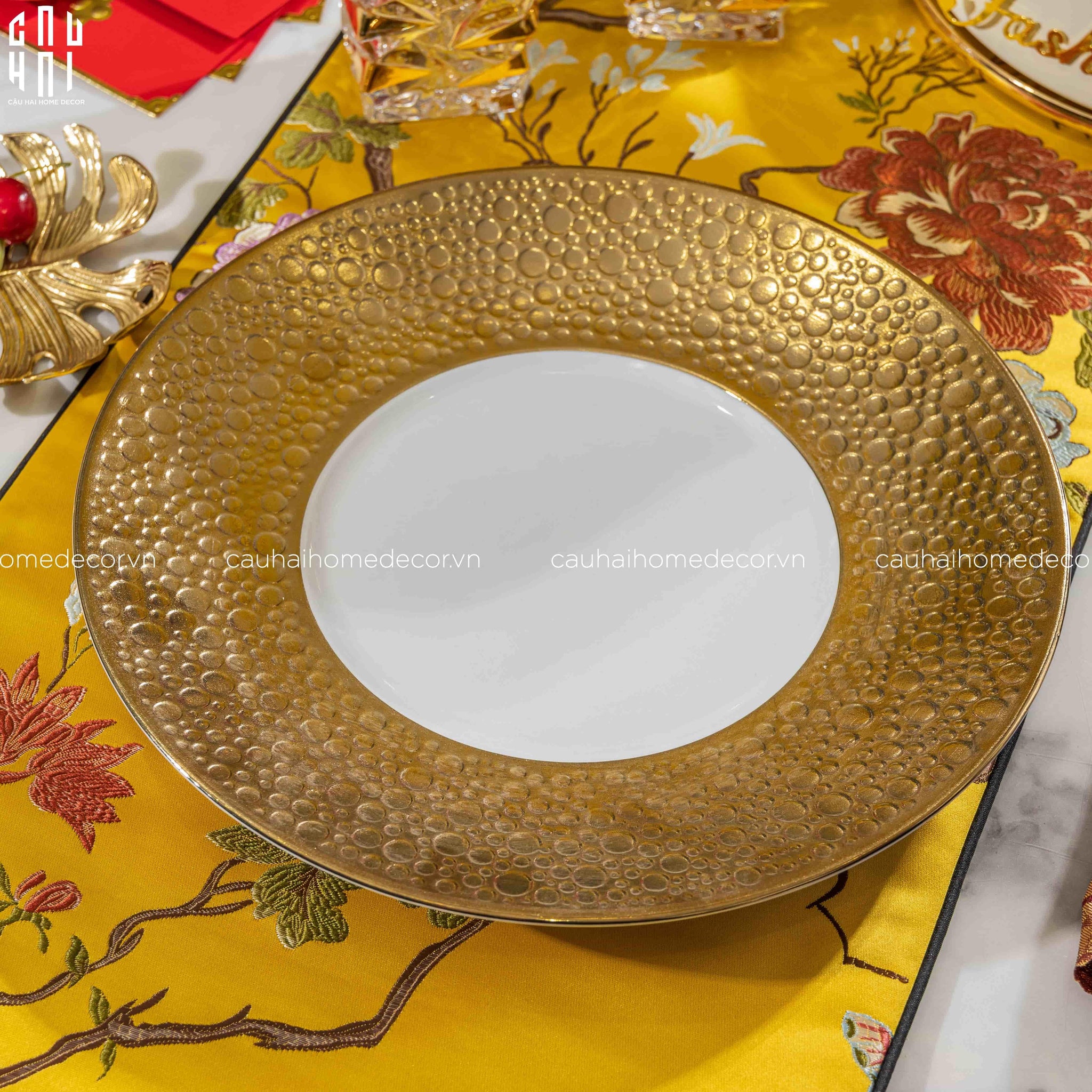 HOME COUTURE - ĐĨA GOLDEN BUBBLE DINNER 31 - SS25 - CẬU HAI HOME DECOR