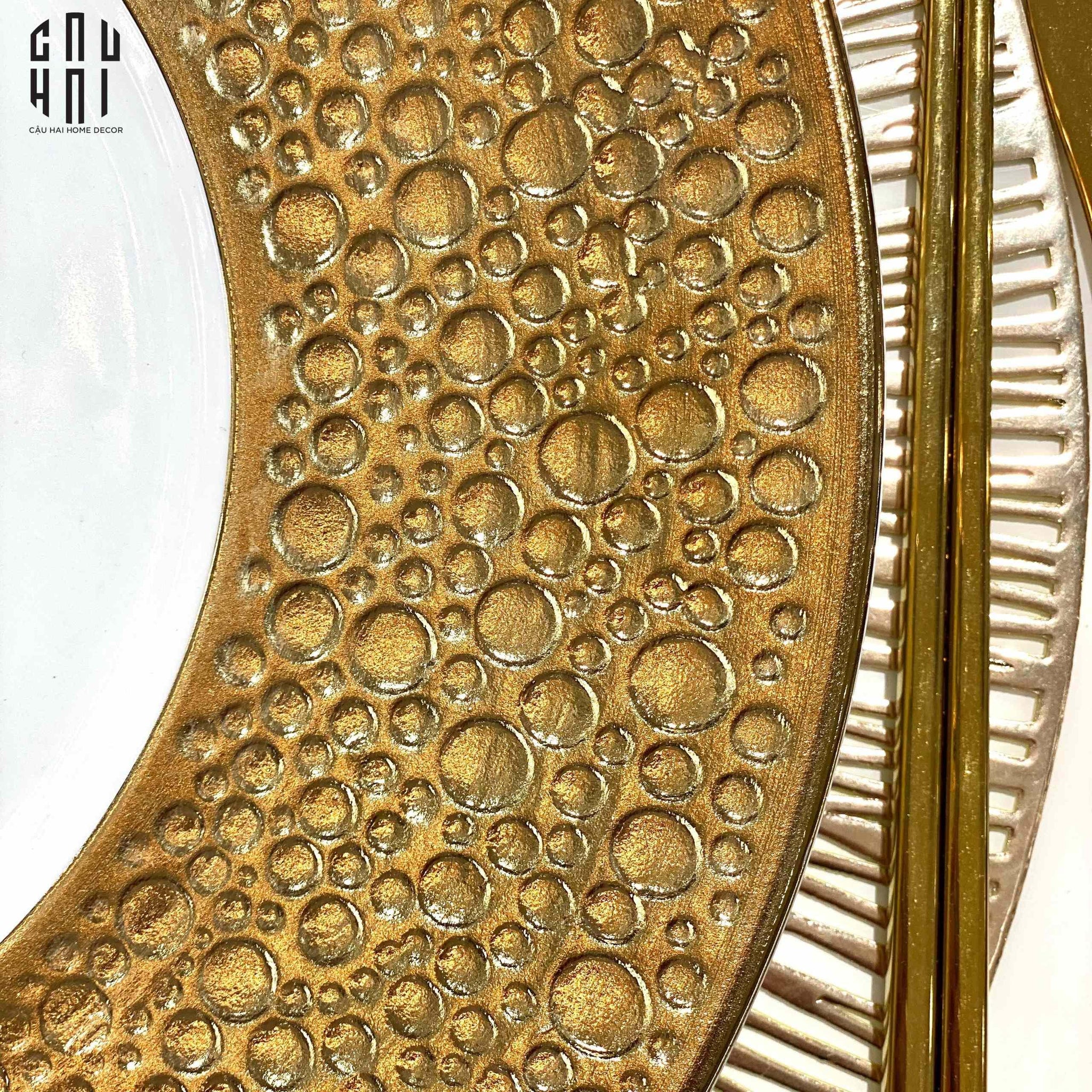 HOME COUTURE - ĐĨA GOLDEN BUBBLE DINNER 31 - SS25 - CẬU HAI HOME DECOR