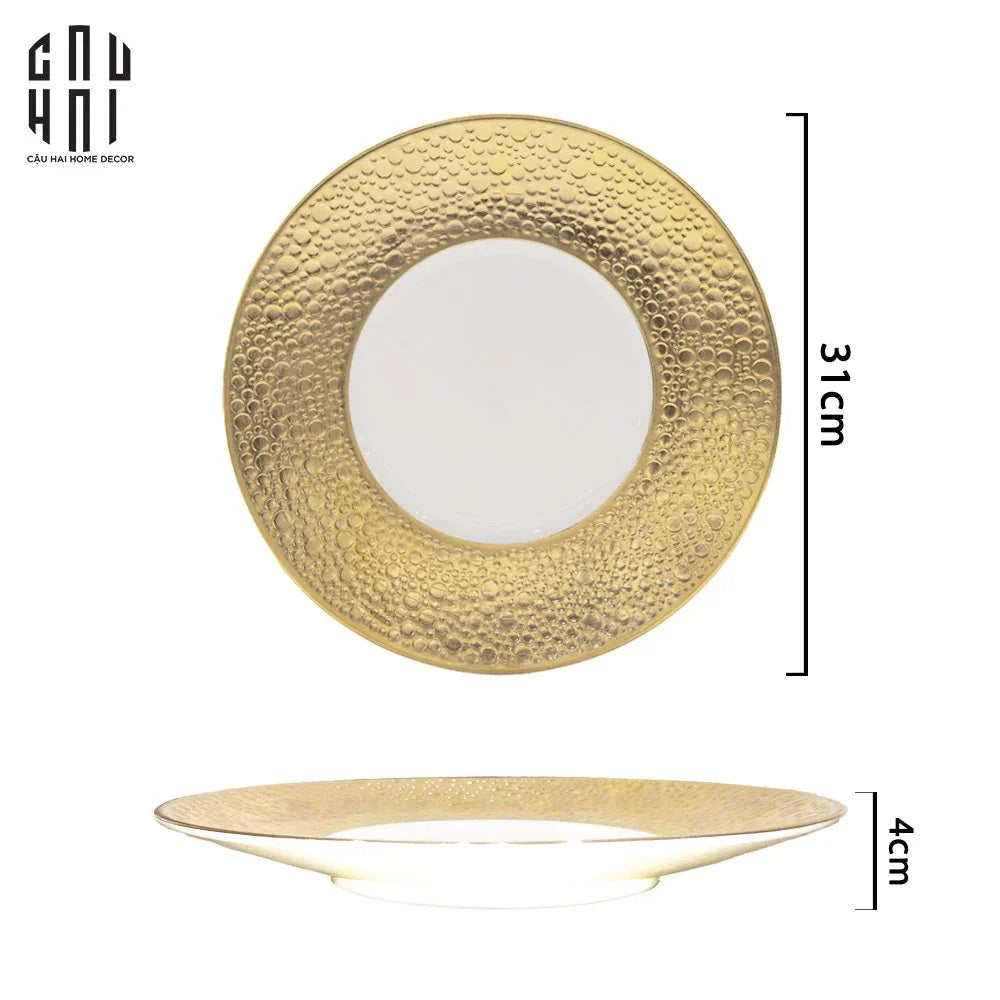 HOME COUTURE - ĐĨA GOLDEN BUBBLE DINNER 31 - SS25 - CẬU HAI HOME DECOR