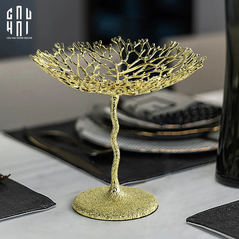 HOME COUTURE - ĐĨA PLATINUM MÉTAL DORÉ CORAIL SPÉCIALE-CẬU HAI HOME DECOR