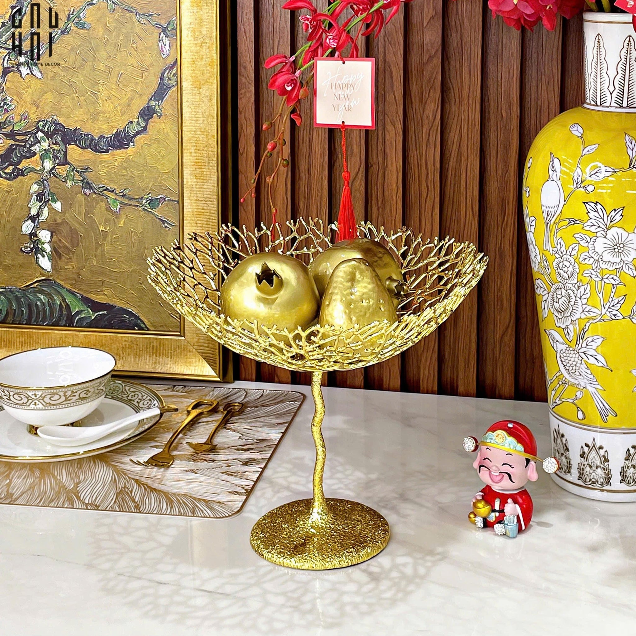 HOME COUTURE - ĐĨA PLATINUM MÉTAL DORÉ CORAIL SPÉCIALE-CẬU HAI HOME DECOR