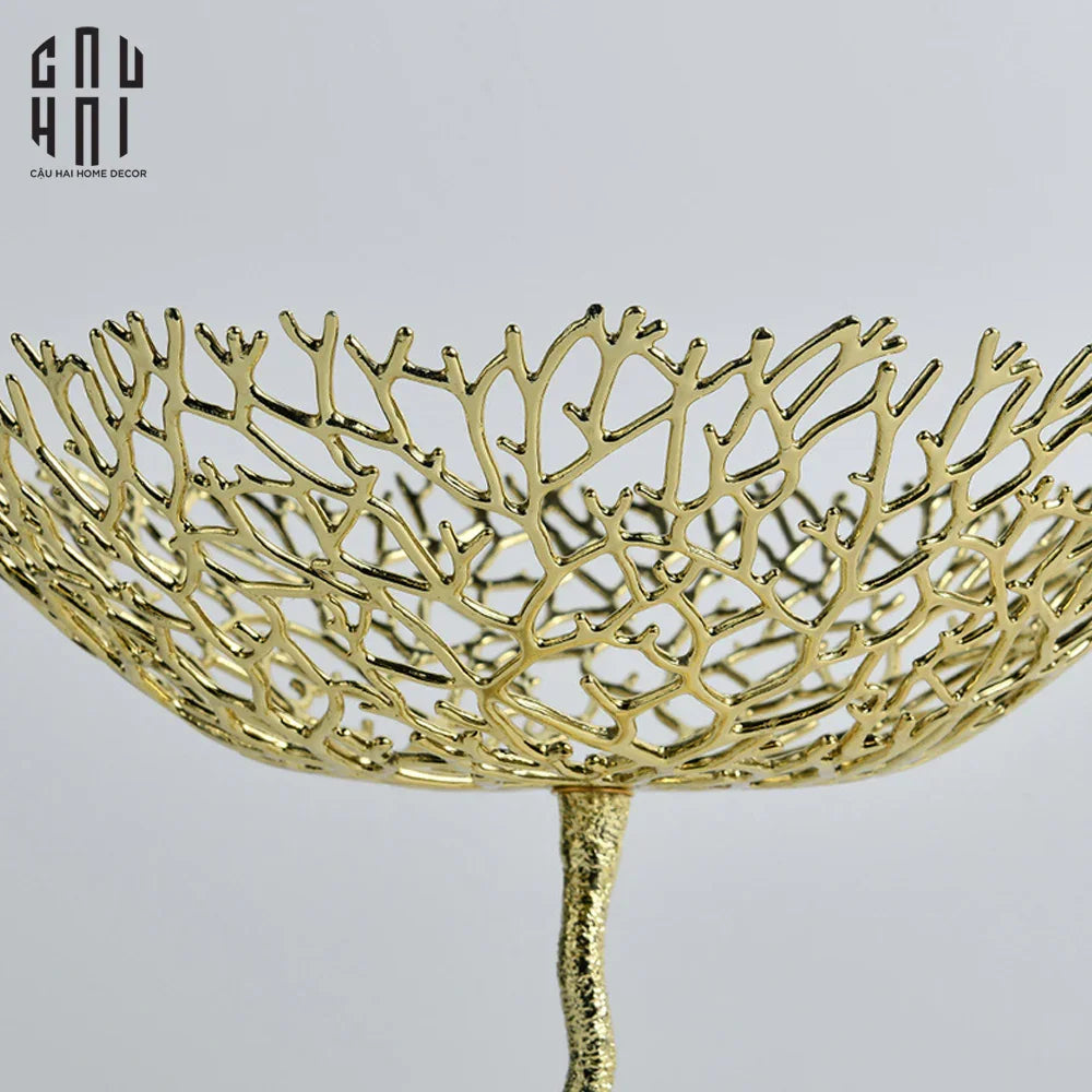 HOME COUTURE - ĐĨA PLATINUM MÉTAL DORÉ CORAIL SPÉCIALE-CẬU HAI HOME DECOR