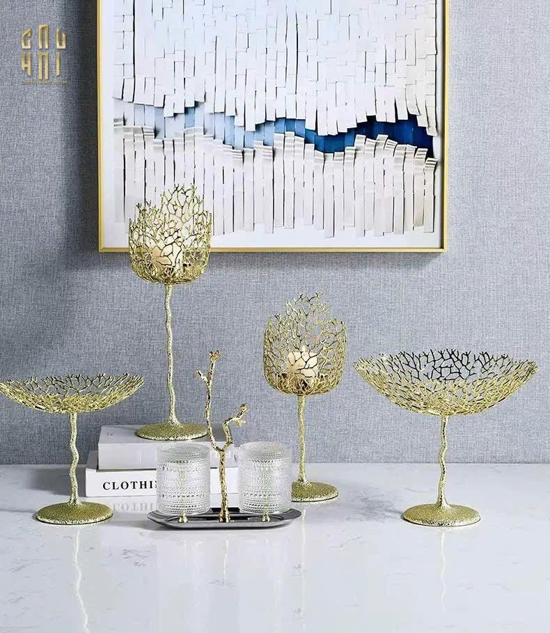 HOME COUTURE - ĐĨA PLATINUM MÉTAL DORÉ CORAIL SPÉCIALE-CẬU HAI HOME DECOR