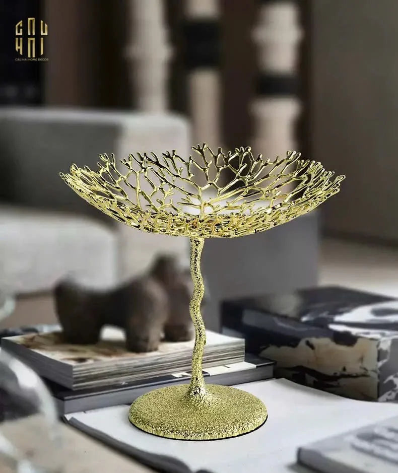 HOME COUTURE - ĐĨA PLATINUM MÉTAL DORÉ CORAIL SPÉCIALE-CẬU HAI HOME DECOR