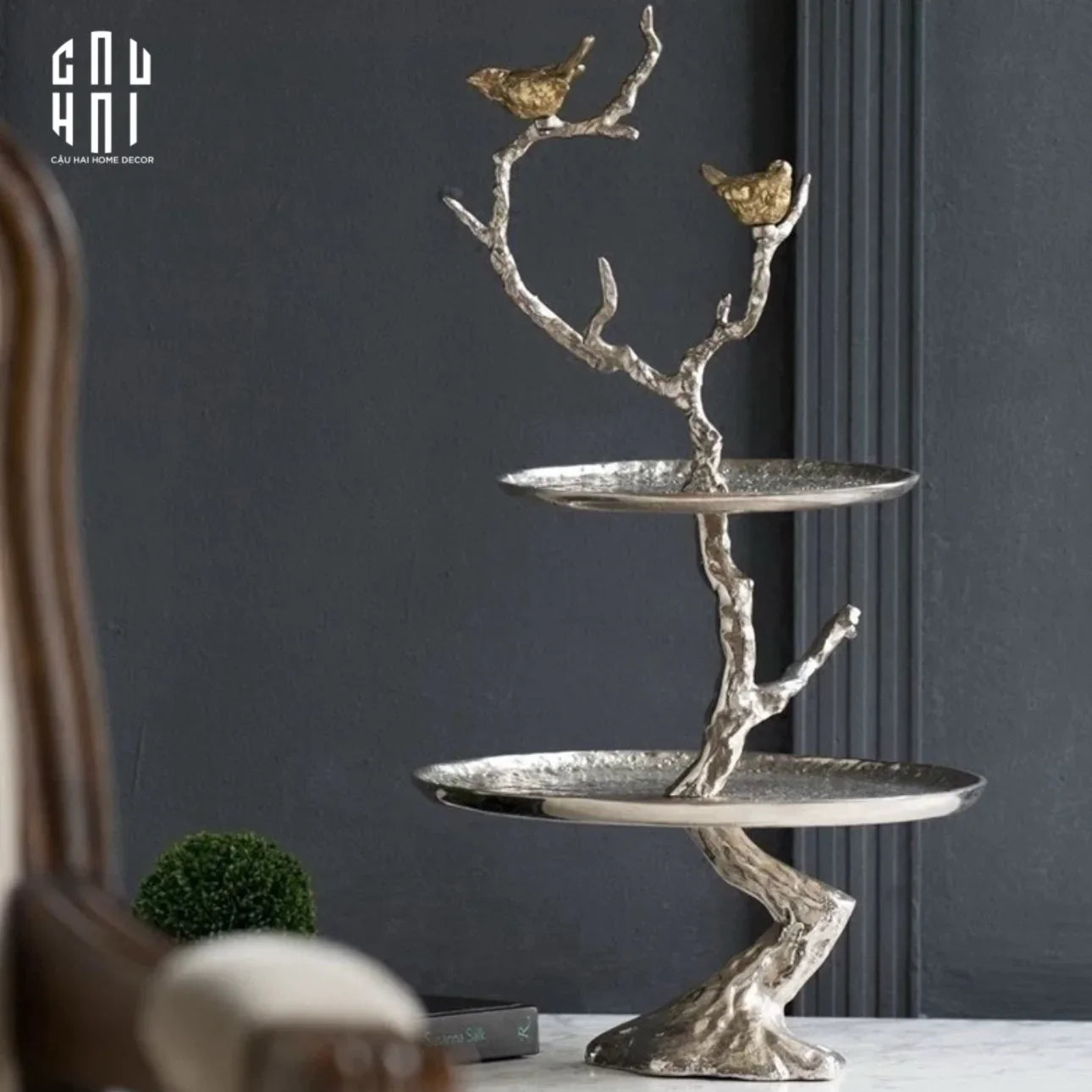 HOME COUTURE - ĐĨA TẦNG PLATINUM IMPERIAL LUXURY DISK ÉTAGÈRE - CẬU HAI HOME DECOR