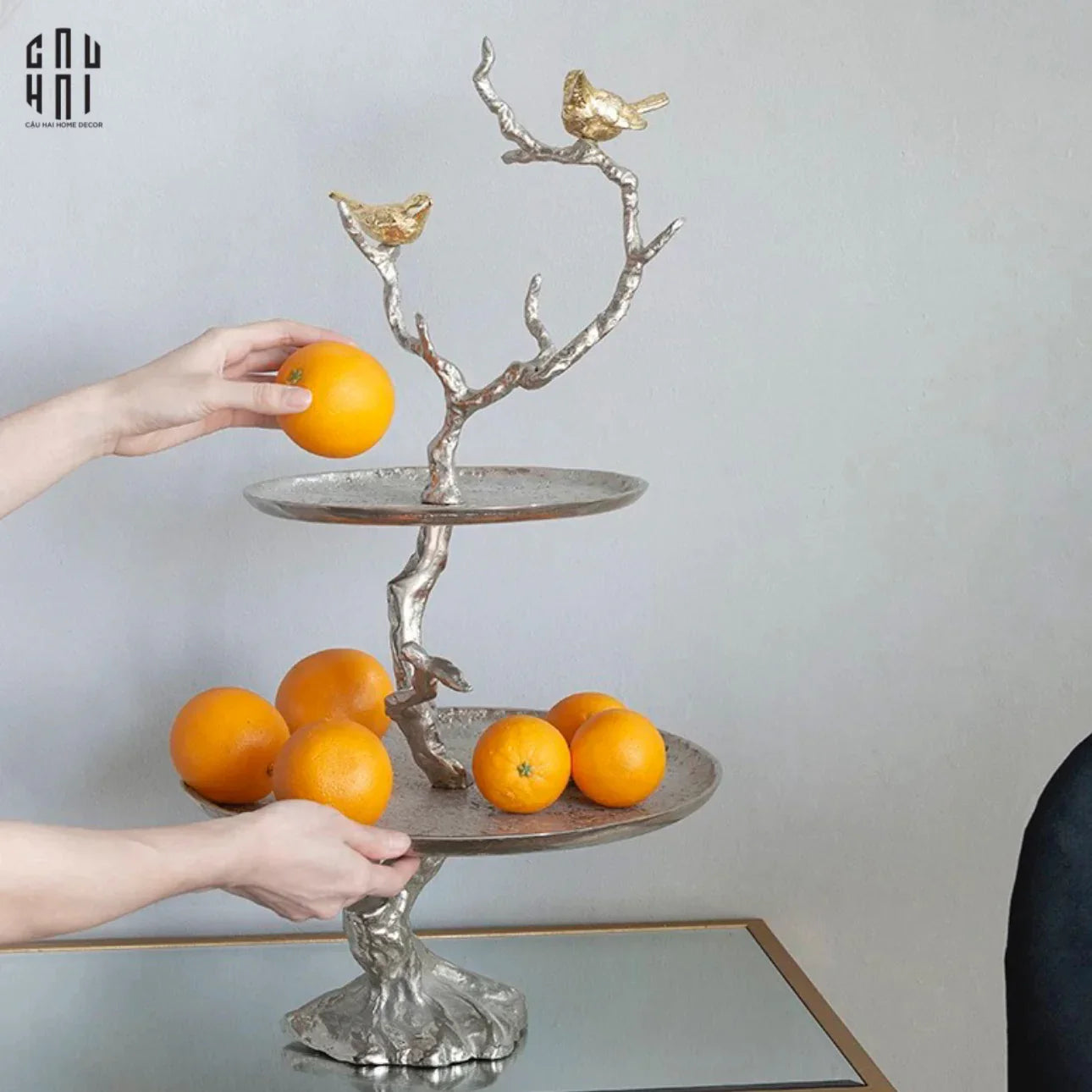 HOME COUTURE - ĐĨA TẦNG PLATINUM IMPERIAL LUXURY DISK ÉTAGÈRE - CẬU HAI HOME DECOR