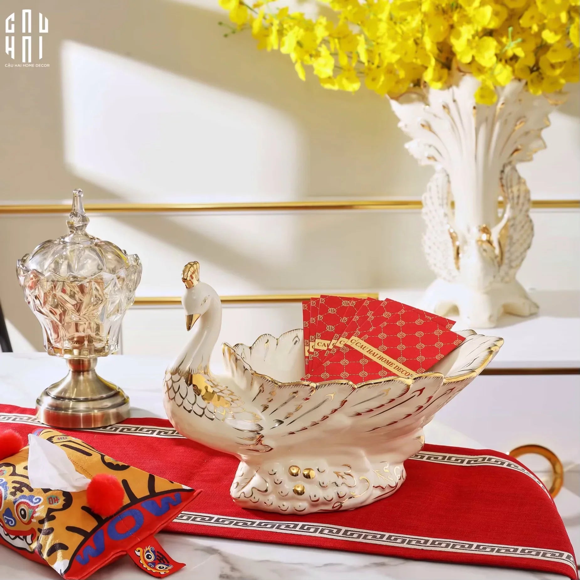 HOME COUTURE - ĐĨA TRÁI CÂY KHỔNG TƯỚC - LUXURY PORCELAIN DISK - CẬU HAI HOME DECOR