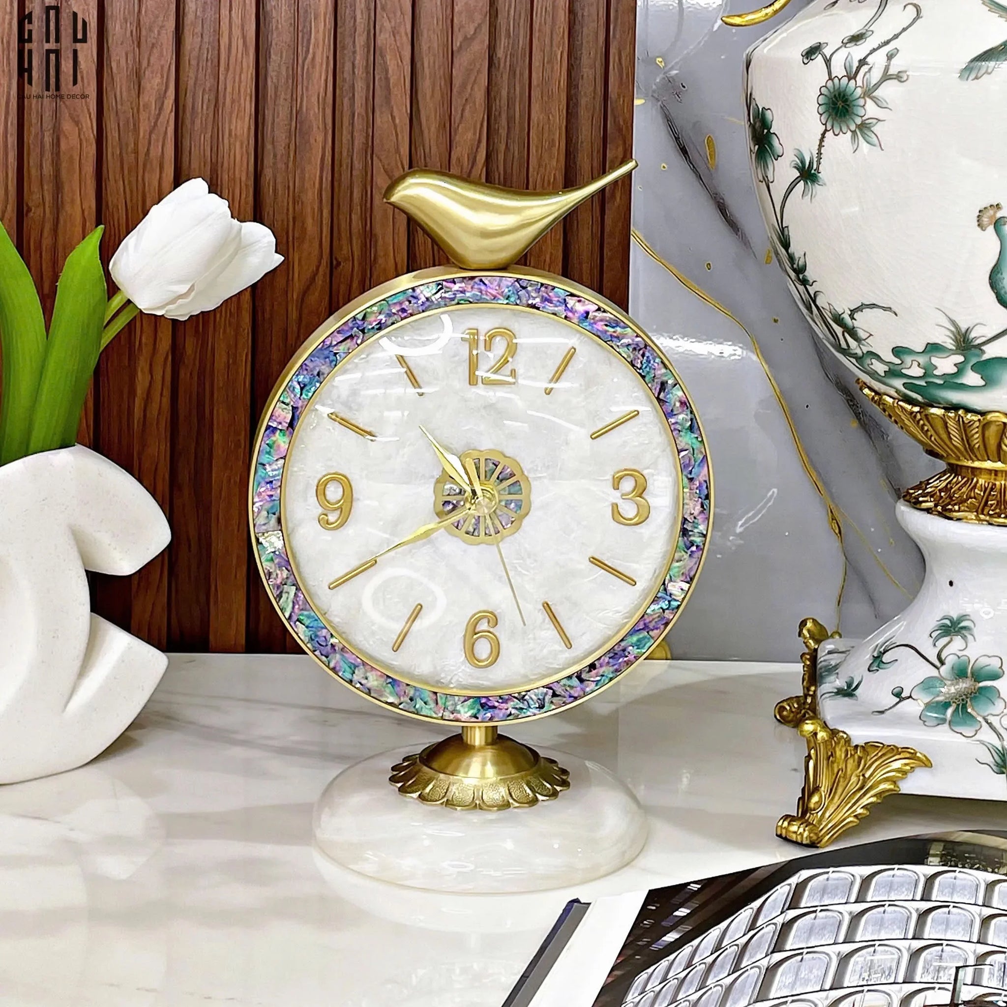 HOME COUTURE - ĐỒNG HỒ CỔ ĐIỂN - SAPPHIRE BLOOM LUXURY CLOCK - CẬU HAI HOME DECOR