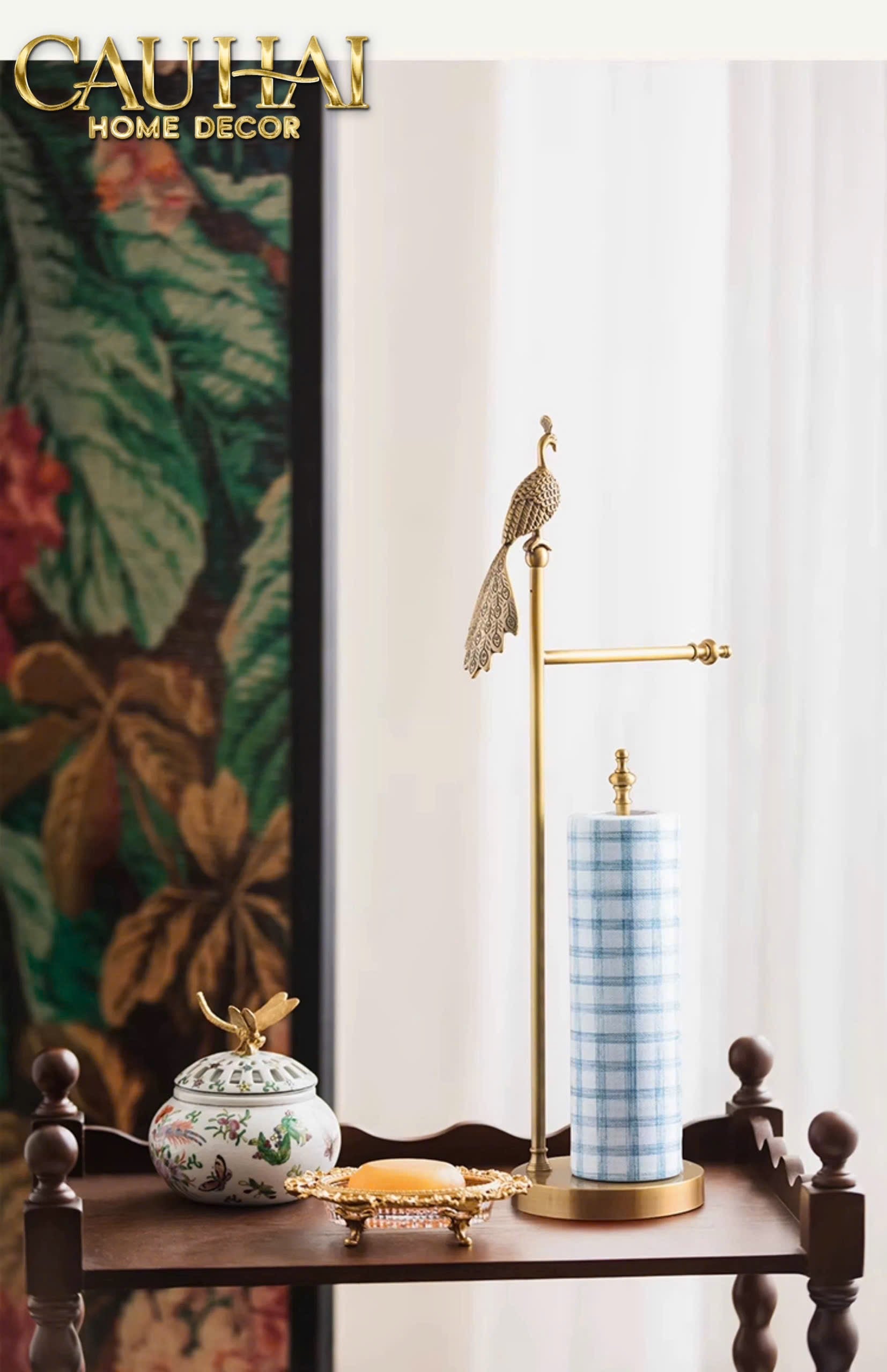 HOME COUTURE - GIÁ TREO BATHROOM GOLDEN PEAFOWL ELITE FW25 - CẬU HAI HOME DECOR