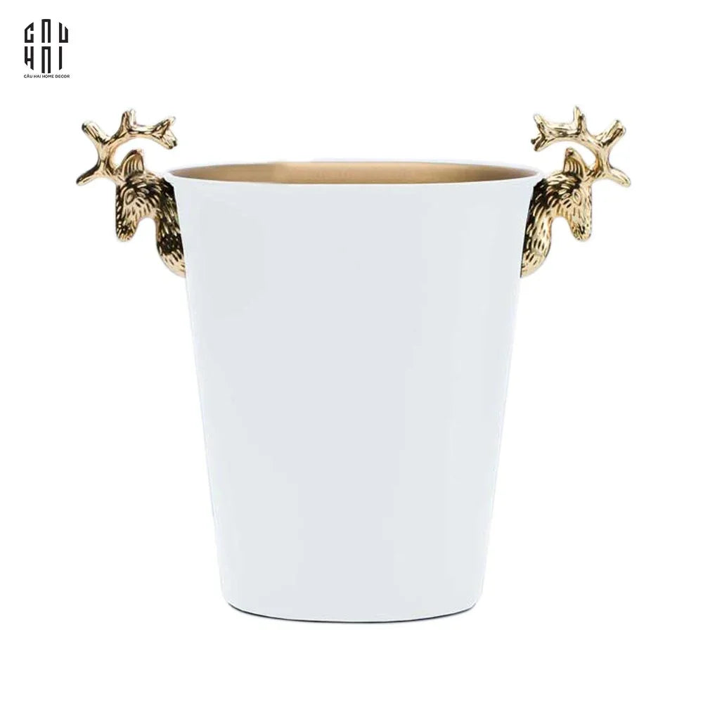 HOME COUTURE - GOLDEN ELK ICE BUCKET WHITE 5L SS25 - CẬU HAI HOME DECOR
