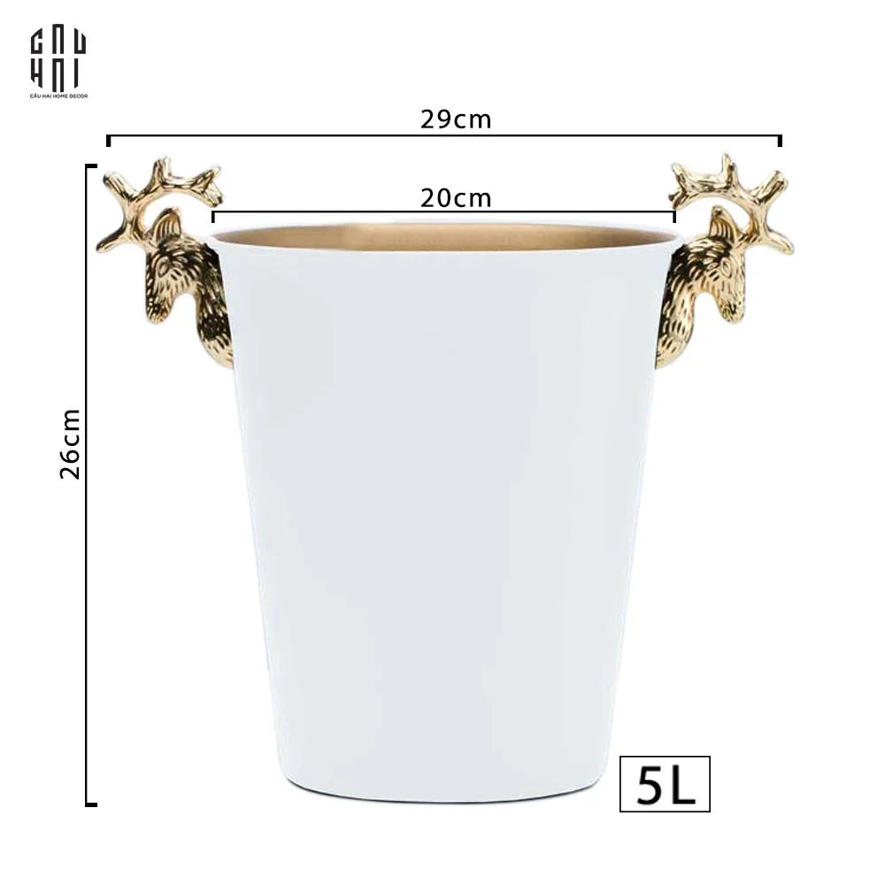 HOME COUTURE - GOLDEN ELK ICE BUCKET WHITE 5L SS25-CẬU HAI HOME DECOR