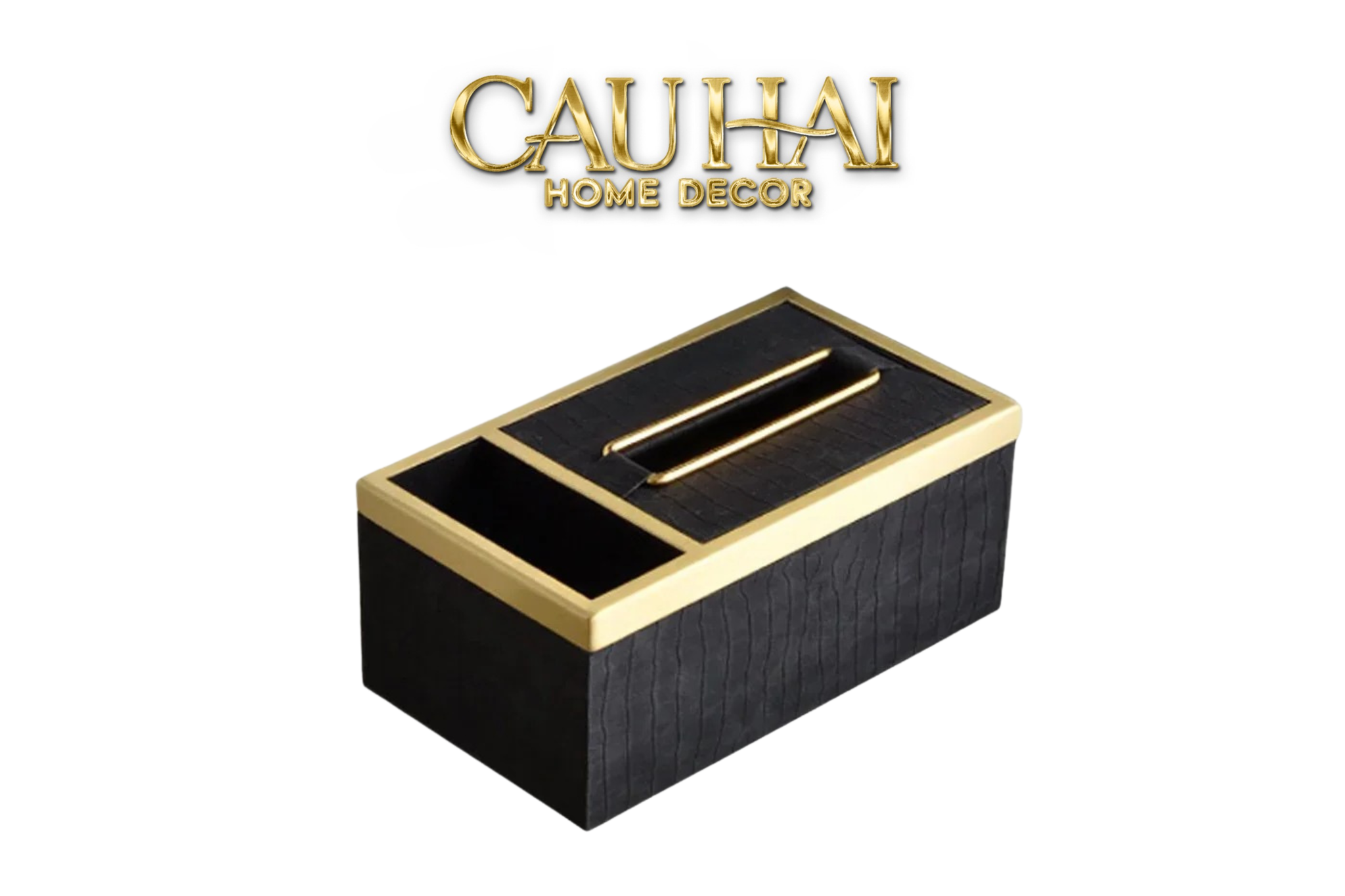 Home Couture - Hộp Khăn Giấy Balvin Prestige Class - Noir / Crème - CẬU HAI HOME DECOR