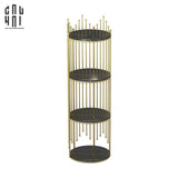 HOME COUTURE - KỆ 4 TẦNG COLLIN BLACK MARBLE STONE SS25-CẬU HAI HOME DECOR