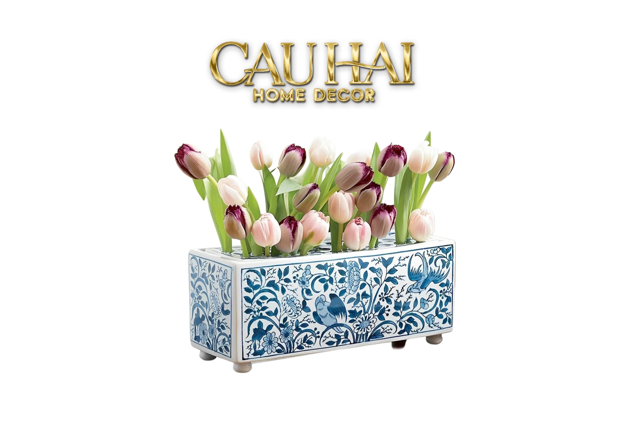 HOME COUTURE - KHAY CẮM HOA SPRING BLOOM - INDOCHINE PORCELAIN TRAY - CẬU HAI HOME DECOR