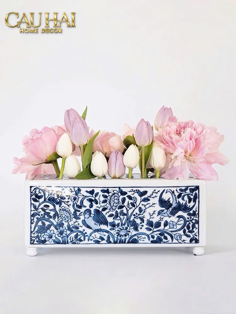 HOME COUTURE - KHAY CẮM HOA SPRING BLOOM - INDOCHINE PORCELAIN TRAY - CẬU HAI HOME DECOR