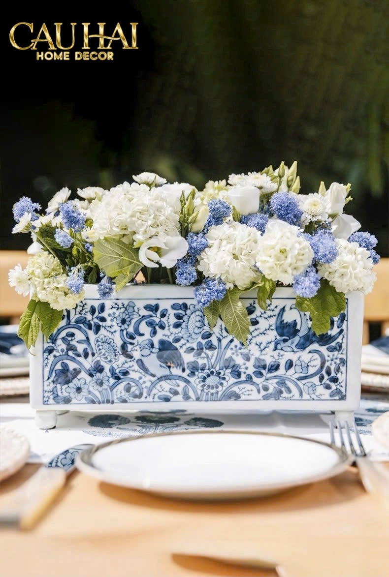 HOME COUTURE - KHAY CẮM HOA SPRING BLOOM - INDOCHINE PORCELAIN TRAY - CẬU HAI HOME DECOR