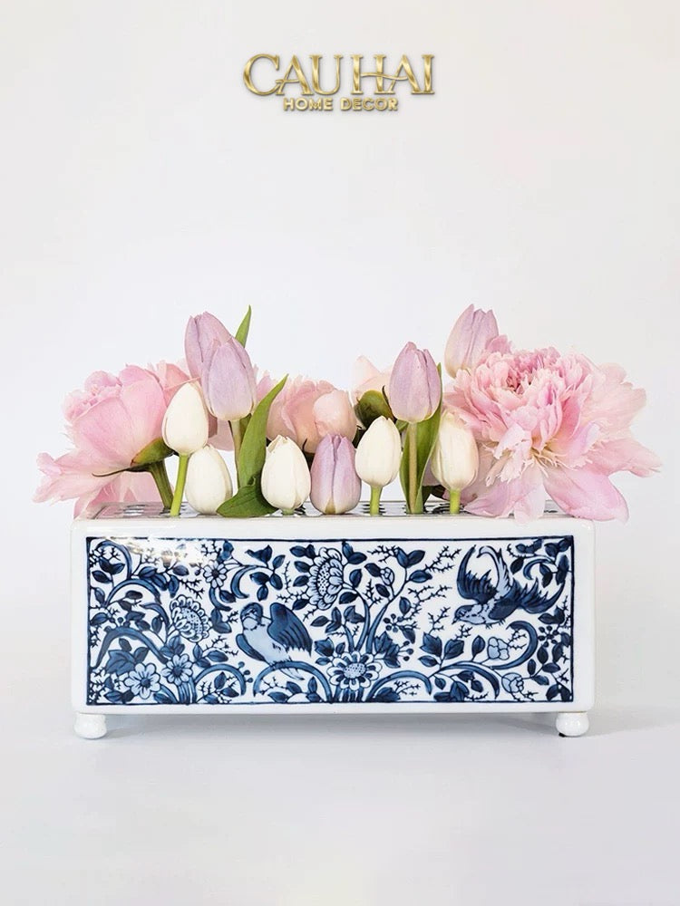 HOME COUTURE - KHAY CẮM HOA SPRING BLOOM - INDOCHINE PORCELAIN TRAY - CẬU HAI HOME DECOR