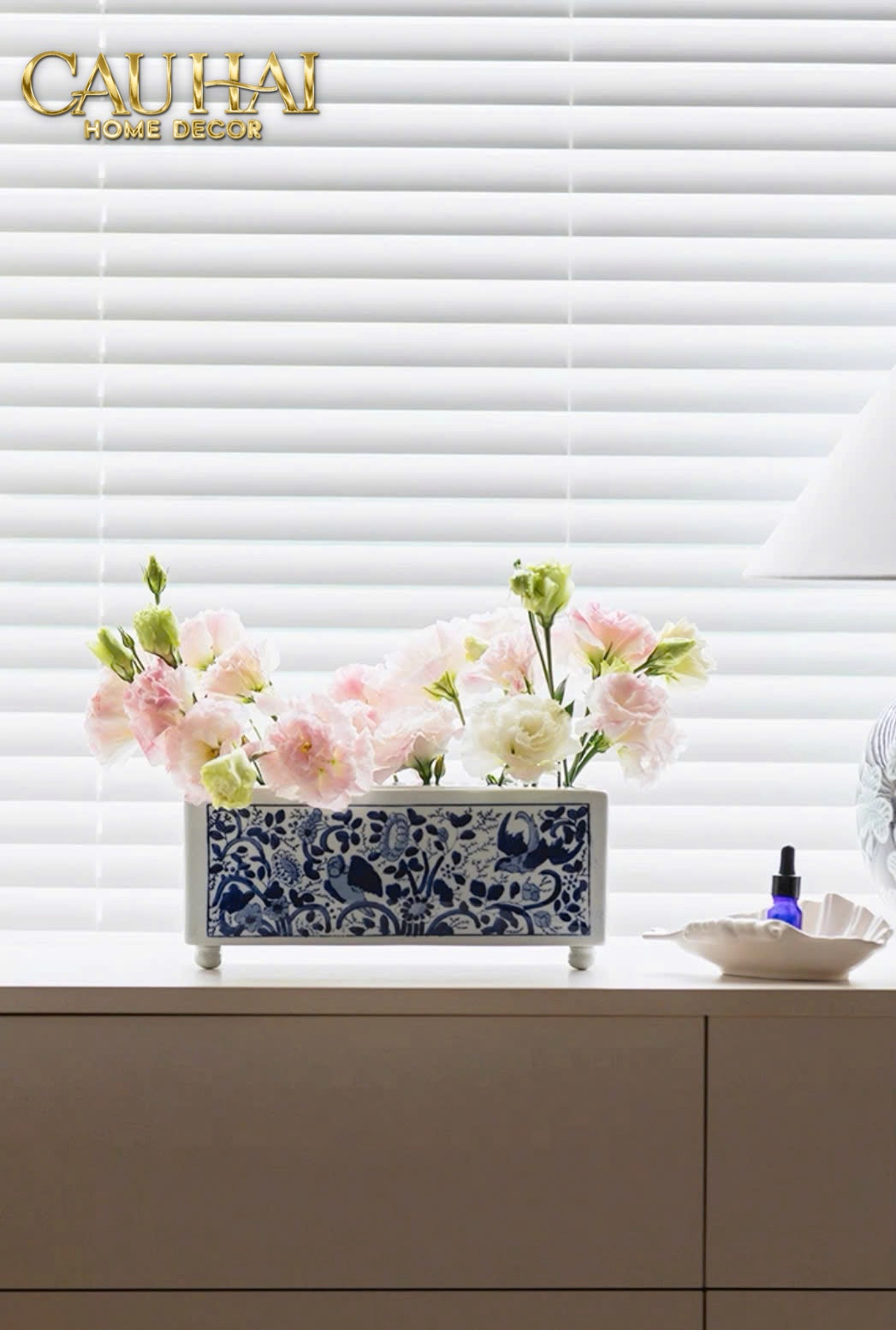 HOME COUTURE - KHAY CẮM HOA SPRING BLOOM - INDOCHINE PORCELAIN TRAY - CẬU HAI HOME DECOR