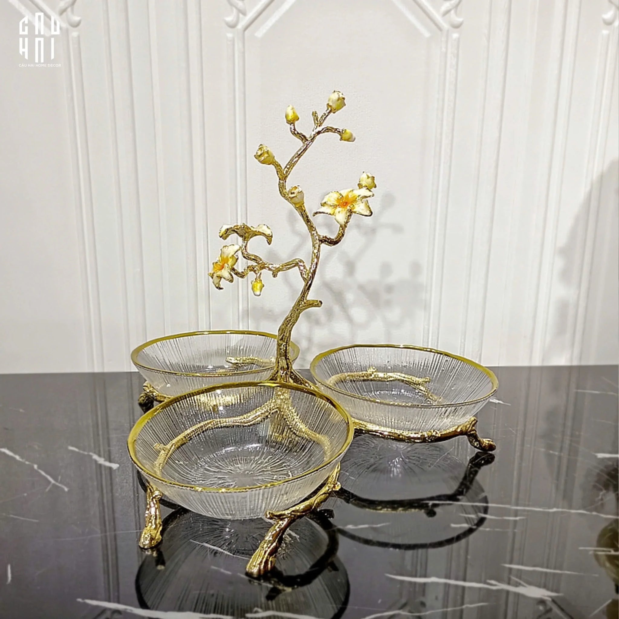 HOME COUTURE - KHAY ĐỒNG CRYSTAL FLEUR DE NEIGE - CẬU HAI HOME DECOR