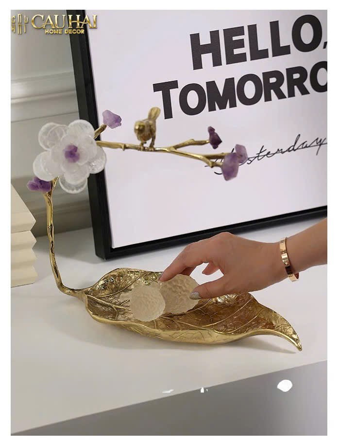 HOME COUTURE - KHAY LÁ ĐỒNG ĐÁ QUÝ CANARY SERENADE - CẬU HAI HOME DECOR