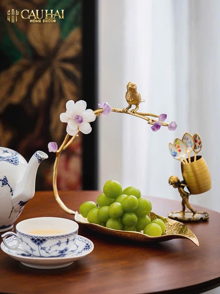 HOME COUTURE - KHAY LÁ ĐỒNG ĐÁ QUÝ CANARY SERENADE - CẬU HAI HOME DECOR