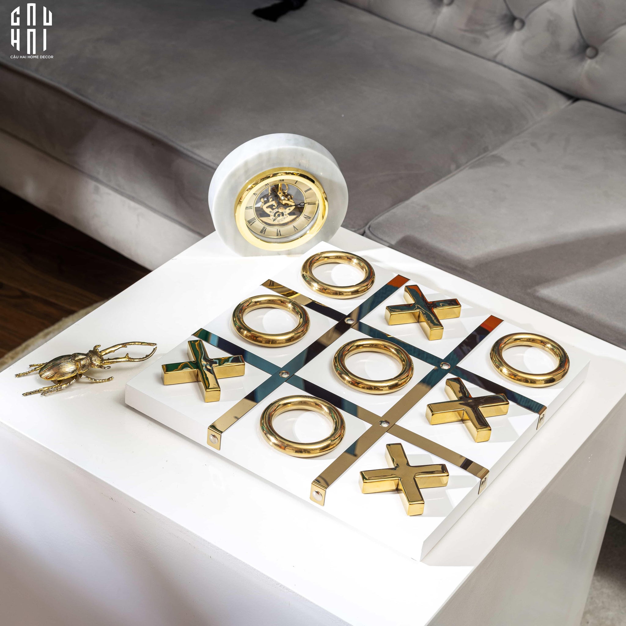 HOME COUTURE - LAYING BOARD GAME - LUXURY TIC TAC TOE FW25-CẬU HAI HOME DECOR
