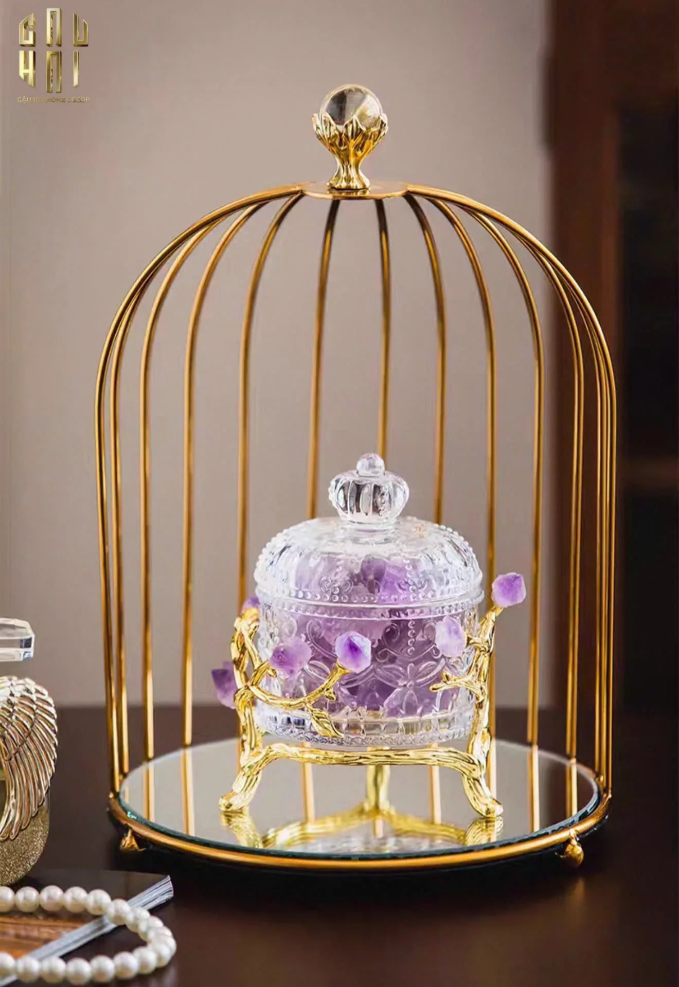 HOME COUTURE - LỌ PHA LÊ ĐÁ QUÝ JEWELRY DELIGHT - AMETHYST SS25-CẬU HAI HOME DECOR