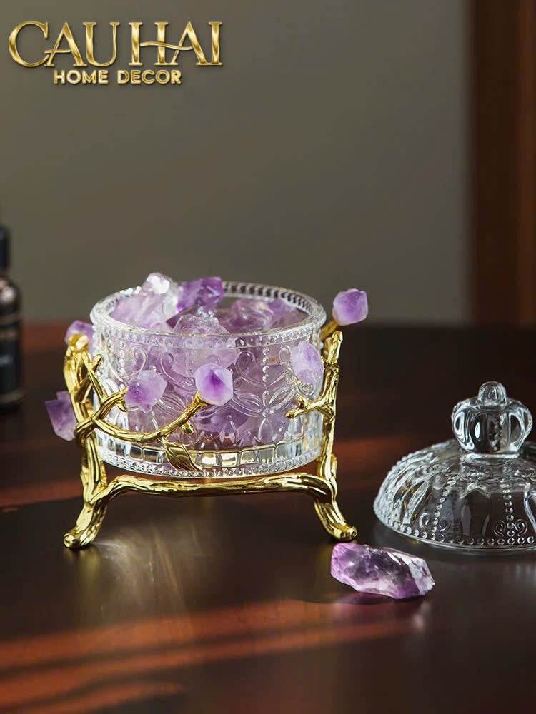 HOME COUTURE - LỌ PHA LÊ ĐÁ QUÝ JEWELRY DELIGHT - AMETHYST SS25-CẬU HAI HOME DECOR