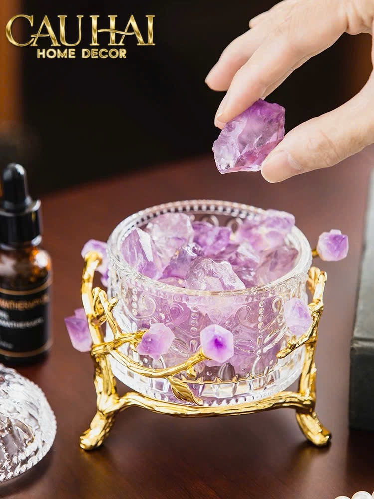 HOME COUTURE - LỌ PHA LÊ ĐÁ QUÝ JEWELRY DELIGHT - AMETHYST SS25-CẬU HAI HOME DECOR