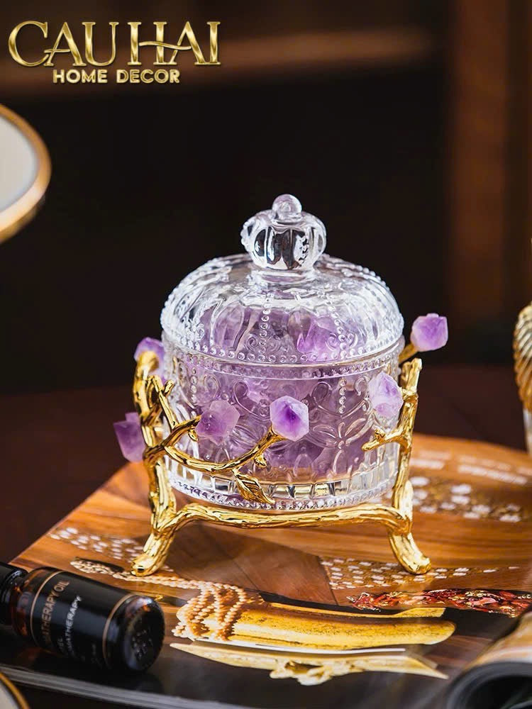 HOME COUTURE - LỌ PHA LÊ ĐÁ QUÝ JEWELRY DELIGHT - AMETHYST SS25-CẬU HAI HOME DECOR