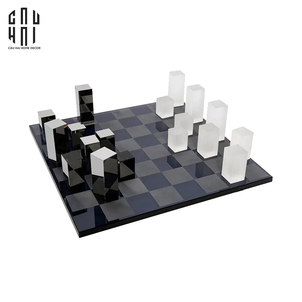 HOME COUTURE - SET BÀN CỜ PHA LÊ MAJESTIC LUXURY CRYSTAL CHESS BOARD-CẬU HAI HOME DECOR