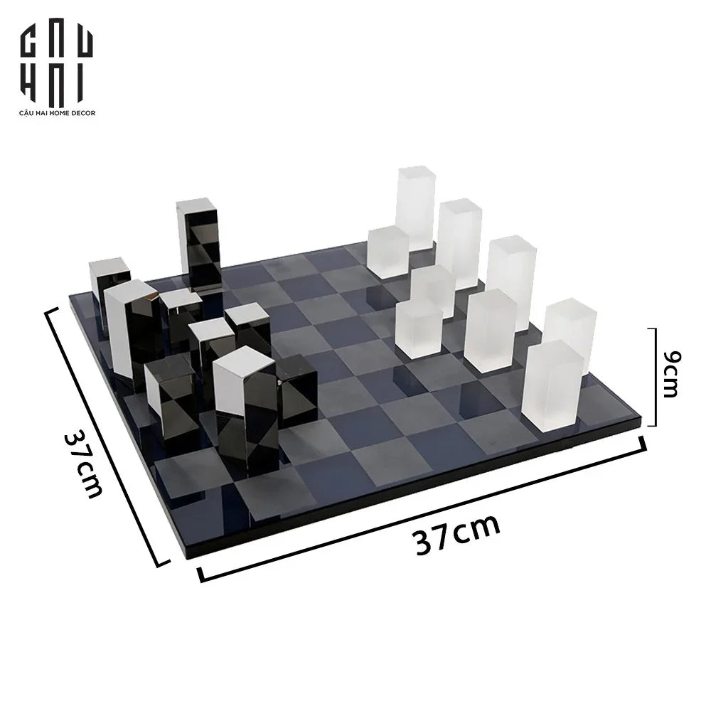 HOME COUTURE - SET BÀN CỜ PHA LÊ MAJESTIC LUXURY CRYSTAL CHESS BOARD-CẬU HAI HOME DECOR
