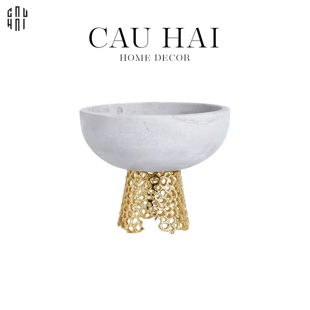 HOME COUTURE - MARBLE STONE FRUIT BOWL - ARTHUR PRIME SIZE L SS25 - CẬU HAI HOME DECOR