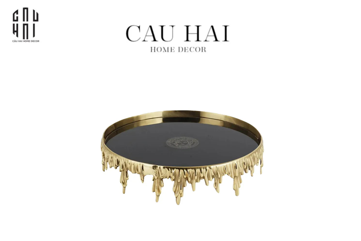 HOME COUTURE - MELTED GOLD TRAY - KHAY GƯƠNG ĐEN MEDUSA SS25 - CẬU HAI HOME DECOR