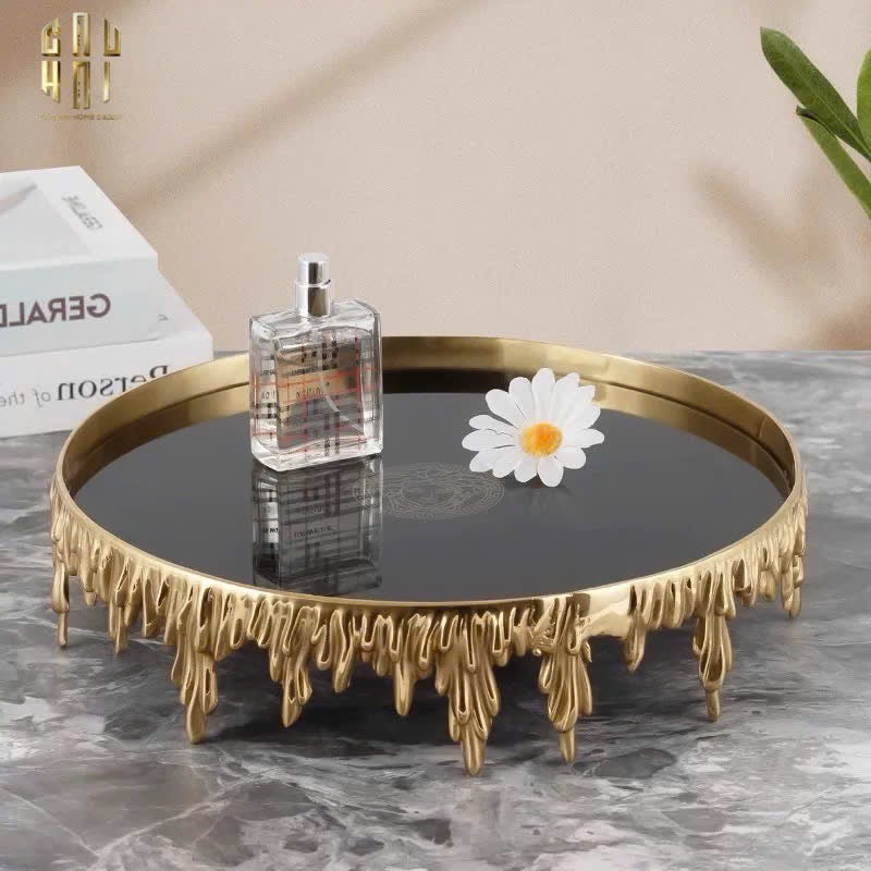 HOME COUTURE - MELTED GOLD TRAY - KHAY GƯƠNG ĐEN MEDUSA SS25-CẬU HAI HOME DECOR
