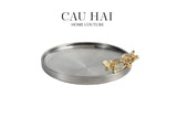 HOME COUTURE - ĐĨA MÉTALLIQUE MISTLETOE PLATINUM DISK D25-CẬU HAI HOME DECOR