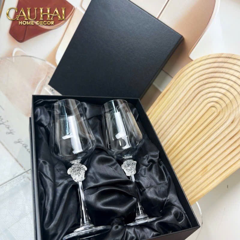 HOME COUTURE - SET 2 LY MEDUSA FIRMA LUSSO 476ML VINO ROSSO GLASSES FULL BOX - CẬU HAI HOME DECOR