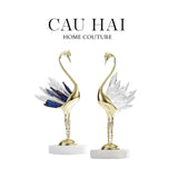 HOME COUTURE - SET 2 TƯỢNG ĐÀ ĐIỂU PHA LÊ - LES CRISTAUX OSTRICH-CẬU HAI HOME DECOR