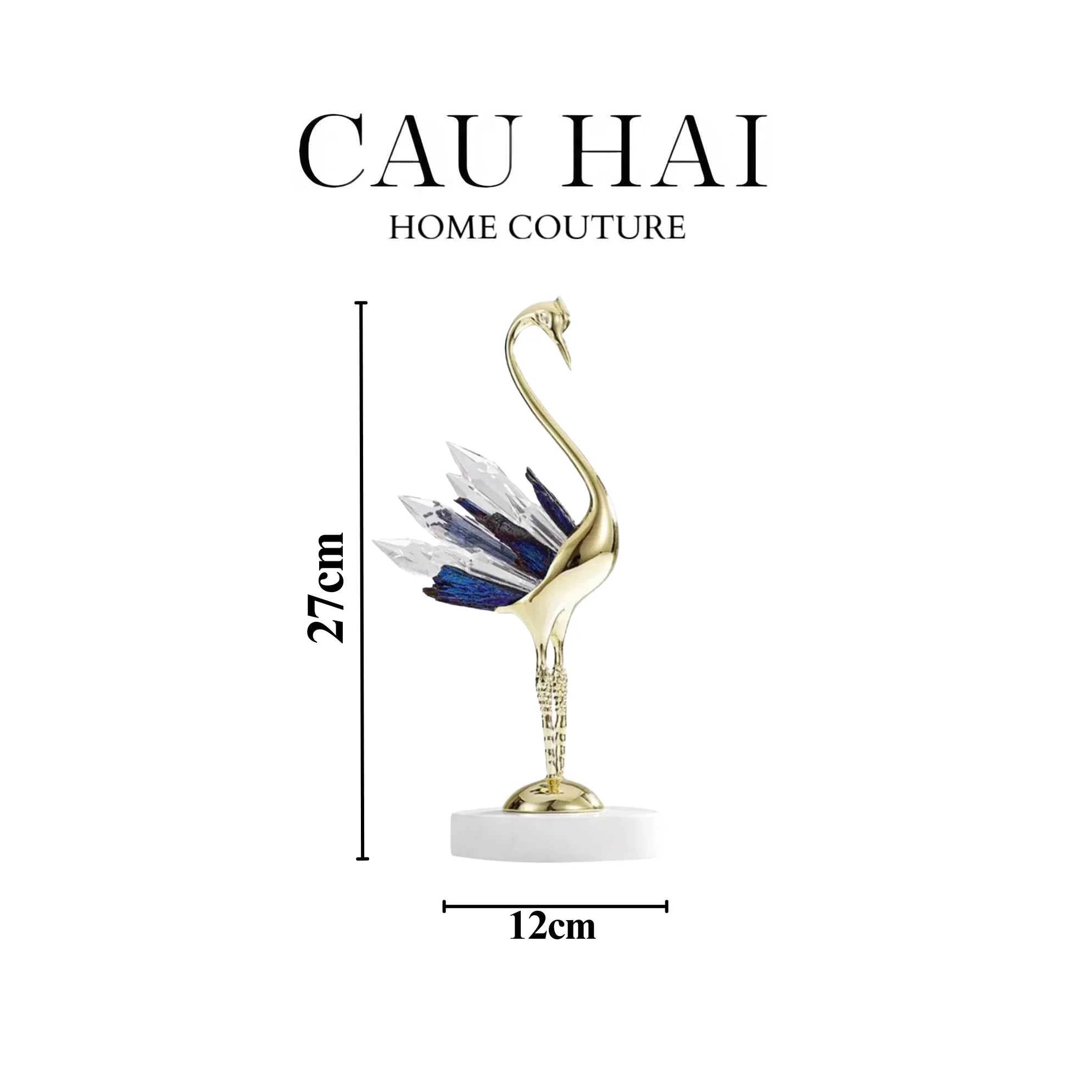 HOME COUTURE - SET 2 TƯỢNG ĐÀ ĐIỂU PHA LÊ - LES CRISTAUX OSTRICH-CẬU HAI HOME DECOR