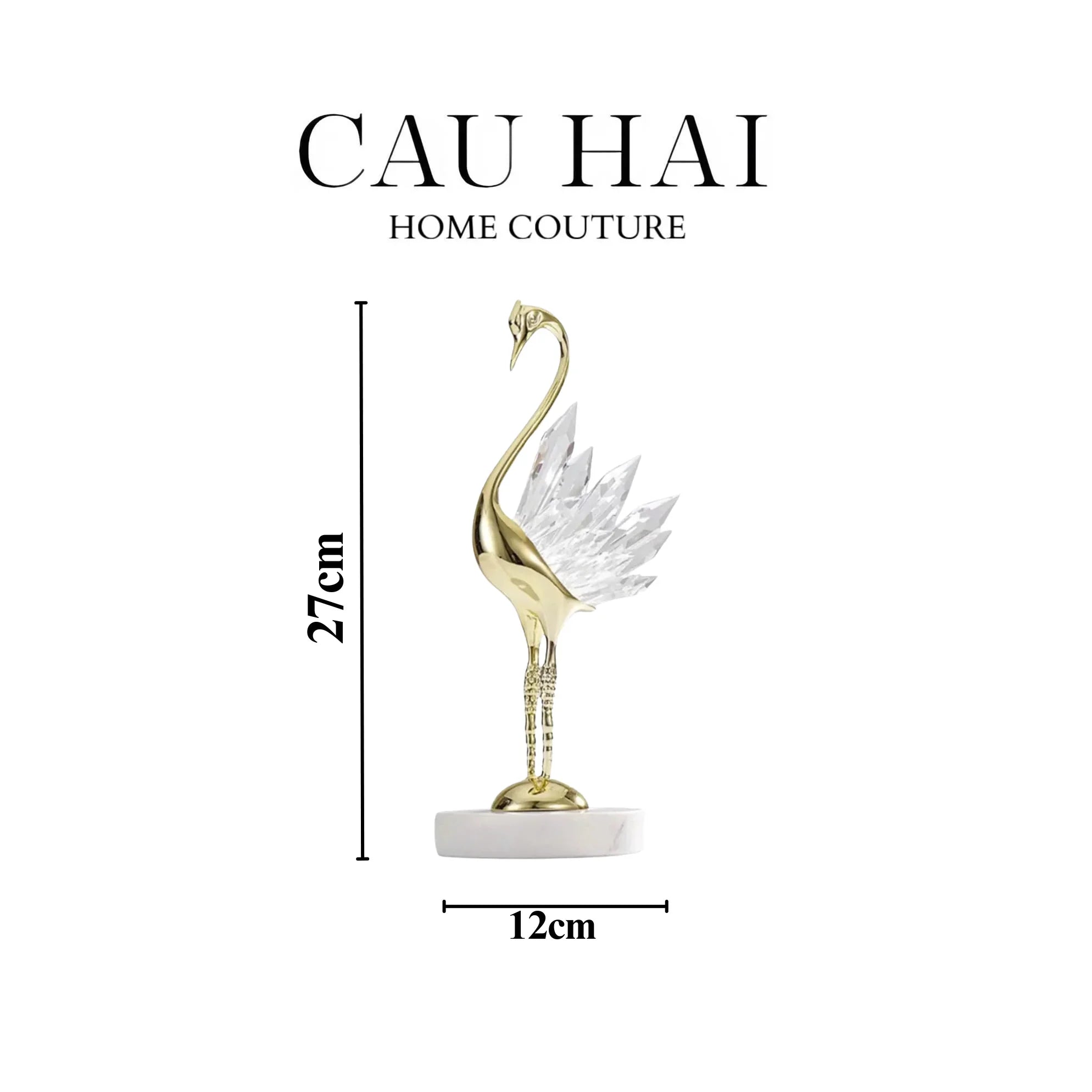 HOME COUTURE - SET 2 TƯỢNG ĐÀ ĐIỂU PHA LÊ - LES CRISTAUX OSTRICH-CẬU HAI HOME DECOR
